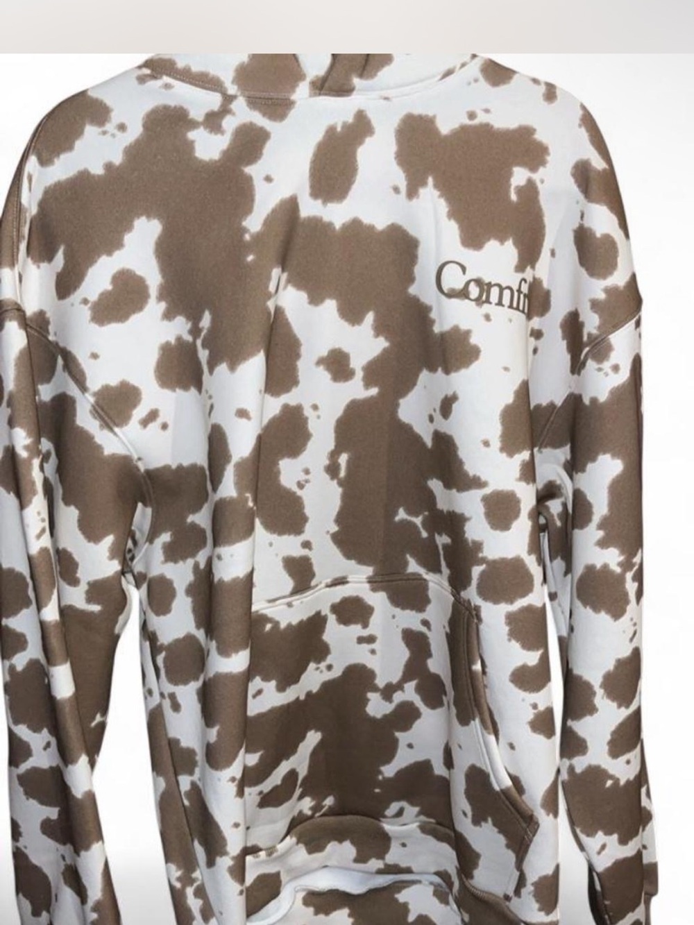 Comfrt Cowprint Brown & White Pullover Hoodie